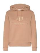 Reg Tonal Shield Hoodie Tops Sweat-shirts & Hoodies Hoodies Brown GANT