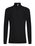 Mamason Sz Cabel Tops Knitwear Half Zip Jumpers Black Matinique