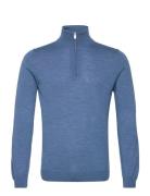 Mamason Sz Tops Knitwear Half Zip Jumpers Blue Matinique