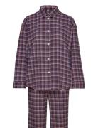 Flannel Pyjamas Set Pyjamas Burgundy Becksöndergaard