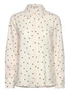 Flowy Printed Shirt Tops Shirts Long-sleeved White Mango