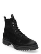 Qaiza Ankle Boot Støvletter Med Snøring Black Steve Madden