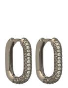 The Pave Chain Link Huggies-Gold Accessories Jewellery Earrings Hoops ...