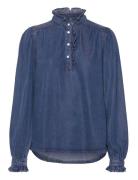 Laura Tops Blouses Long-sleeved Blue SUNCOO Paris