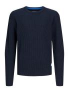 Jjpannel Knit Crew Neck Aw24 Tops Knitwear Round Necks Navy Jack & J S