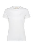 Ck Emb Graphic Slim T-Shirt Tops T-shirts & Tops Short-sleeved White C...