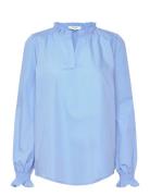 Rwsebony Blouse Tops Blouses Long-sleeved Blue Rosemunde