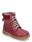 Rub Sole™ Lace Boot Tex Vinterstøvletter Med Snøring Red Pom Pom