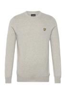 Cotton Merino Crew Neck Jumper Tops Knitwear Round Necks Grey Lyle & S...