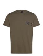 Tshirtrn 24 Tops T-shirts Short-sleeved Khaki Green BOSS