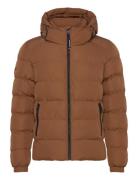 Hooded Sports Puffer Jacket Fôret Jakke Brown Superdry