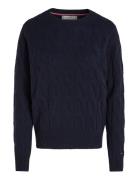 Soft Wool Cable C-Nk Tops Knitwear Jumpers Navy Tommy Hilfiger