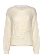 Knit With Large Emblem Tops Knitwear Jumpers Cream Coster Copenhagen