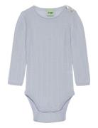 Baby Rib Body Bodies Long-sleeved Blue FUB