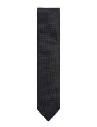 Polyester Tie With Dots 7 Cm Slips Black Lindbergh Black