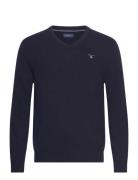 Extrafine Lambswool V-Neck O/S Tops Knitwear V-necks Navy GANT