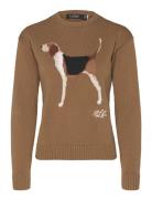 Intarsia-Knit Beagle Cotton Sweater Tops Knitwear Jumpers Khaki Green ...