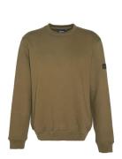 B.intl Outline Crew Tops Knitwear Round Necks Green Barbour