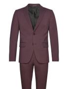 Plain Mens Suit - Normal Lenght Dress Burgundy Lindbergh