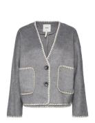 Objlola Ls Lo Jacket E Au Div Ulljakke Jakke Grey Object