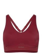 Borg Mid V Support Sport Bras & Tops Sports Bras - All Burgundy Björn ...