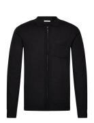 Merino Polo Collar Cardigan Tops Knitwear Full Zip Jumpers Black Lindb...