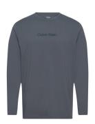 L/S Crew Neck Tops T-shirts Long-sleeved Blue Calvin Klein