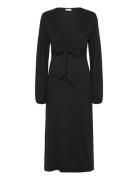 Mltrinity Tess Ls Jrs Midi Dress 2F Knelang Kjole Black Mamalicious