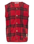 Check Aop Fleece Vest Fôret Vest Red Mini Rodini