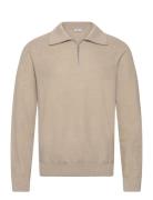 Sweater Tenp Tops Knitwear Half Zip Jumpers Beige Mango