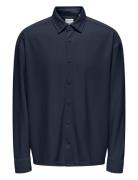 Onskari Plizze Ls Rlx Overshirt Tops Overshirts Navy ONLY & SONS