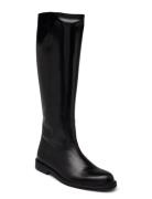 Boots - Flat - With Zipper Høye Støvletter Black ANGULUS