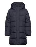 Hood Quilted Coat Fôret Jakke Navy Mango