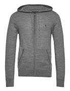 Mode Merino Zip Hood Tops Knitwear Full Zip Jumpers Grey AllSaints