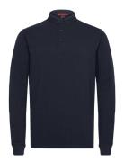 Cotton Long Sleeve Pique Polo Tops Polos Long-sleeved Navy Superdry