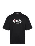 Lemoore Over D Logo Tee Tops T-shirts Short-sleeved Black FILA