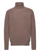 Eddie Wool Rib Rollneck Knit Tops Knitwear Turtlenecks Beige Les Deux