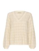 Crbilo Knit Blouse Tops Knitwear Jumpers Beige Cream