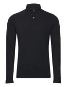 Studios L/S Jersey Polo Tops Polos Long-sleeved Black Superdry