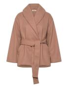 Shawl Collar Short Coat Ulljakke Jakke Beige Gina Tricot