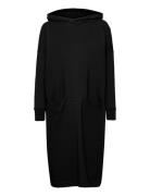 Giant Hoodie Dress Knelang Kjole Black Papu