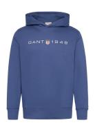 Printed Graphic Hoodie Tops Sweat-shirts & Hoodies Hoodies Blue GANT