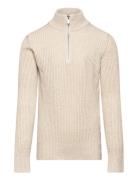 Jprblaliam Knit Half Zip Bf Jnr Tops Knitwear Pullovers Beige Jack & J...