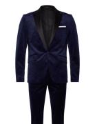 Velvet Tuxedo Suit Dress Navy Lindbergh