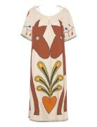 Embroidered Strap Midi Dress Knelang Kjole Multi/patterned Stella Nova