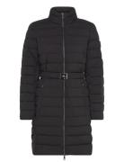 Belted Quilted Mockneck Coat Fôret Kåpe Black Lauren Ralph Lauren