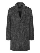 Dc Wool Herringb Coat Ullfrakk Frakk Grey Tommy Hilfiger