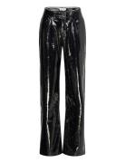 Aina Latex Trousers Bottoms Trousers Leather Leggings-Bukser Black Ahl...