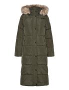 Faux-Fur-Trim Hooded Down Coat Fôret Kåpe Green Lauren Ralph Lauren