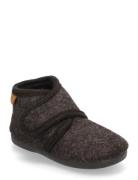 Slippers Wool Velcro Tøfler Innesko Brown En Fant